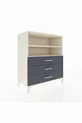 Commode Hyperion 2 étagères 3 tiroirs Pierre de lune-Anthracite