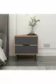 Elina Bedside Table with 2 Drawers - Gold/Anthracite