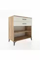 Commode Hyperion à un seul étagère et 2 tiroirs en pin-onyx