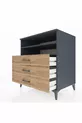 Commode Kronos à 2 étagères et 3 tiroirs Anthracite-Pin