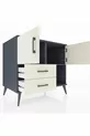 Commode Kronos avec 2 étagères, 2 tiroirs et 2 portes Anthracite-Pierre de lune
