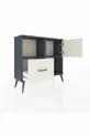 Commode Arges avec 2 étagères, 1 tiroir et 1 porte, Anthracite-Pierre de lune