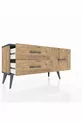 Commode Arges 3 étagères Pin-Anthracite/Pin
