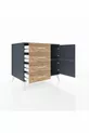 Kronos Dresser Single Shelf 4 Drawers 2 Doors Anthracite-Anthracite/Pine