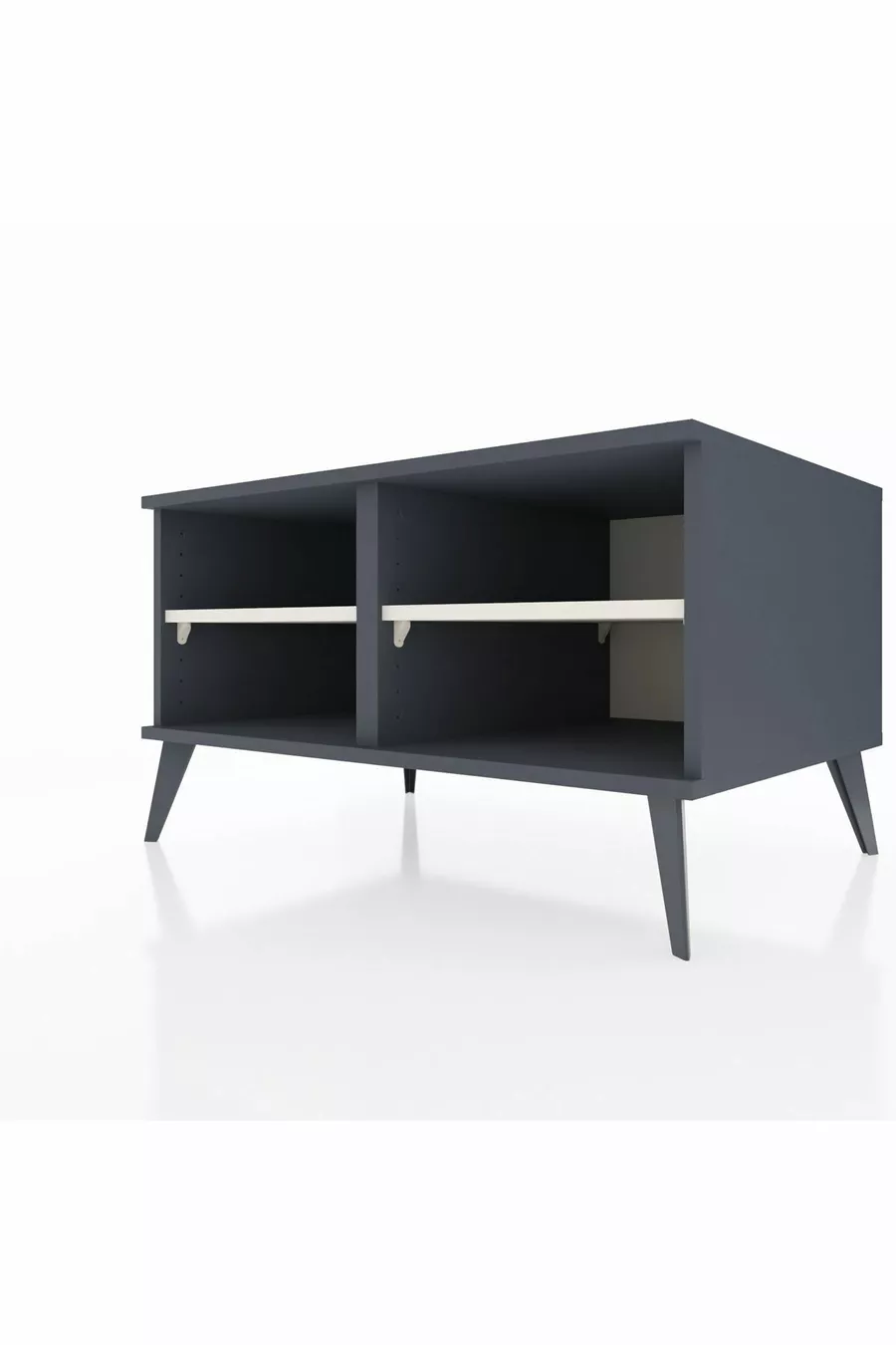 Commode Kronos 2 étagères Anthracite-Anthracite/Pierre de lune