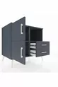 Commode Kronos avec 2 étagères, 2 tiroirs et 2 portes Anthracite-Anthracite