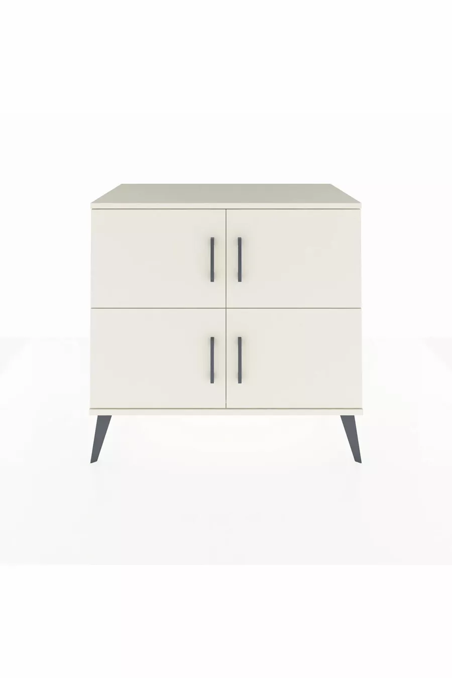 Commode Hyperion 2 étagères 4 portes Pierre de lune/Pierre de lune/Anthracite