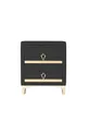 Doppia Linea Gold Nightstand, Two-Drawer