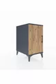 Table de chevet Kronos avec 2 étagères et 1 porte Anthracite-Épicéa