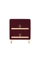 Table de chevet Doppia Linea Gold, à deux tiroirs