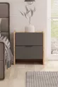 Comodino Sadem a 2 cassetti in Pino Atlantico/Antracite con ampio spazio di archiviazione Design moderno (, cm)
