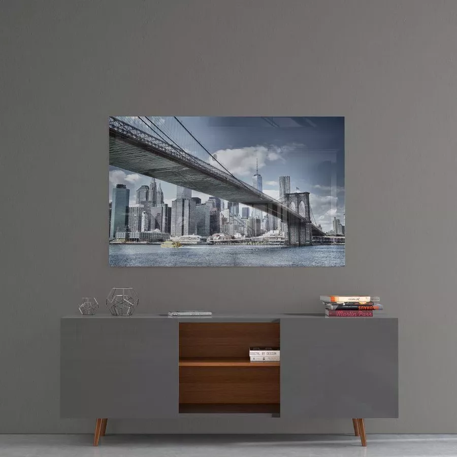 Peinture sur verre du pont de Brooklyn