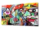 Peinture Géante Abstraite de Violoncelle en Verre
