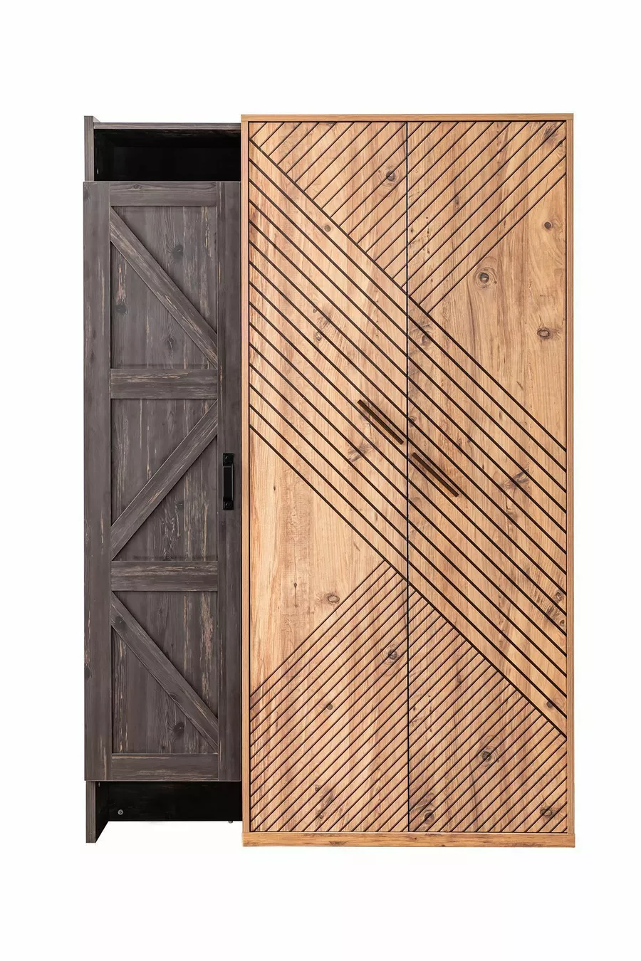Bunk Bed, Deluxe Detachable Bunk Bed Elite 3-Door Wardrobe