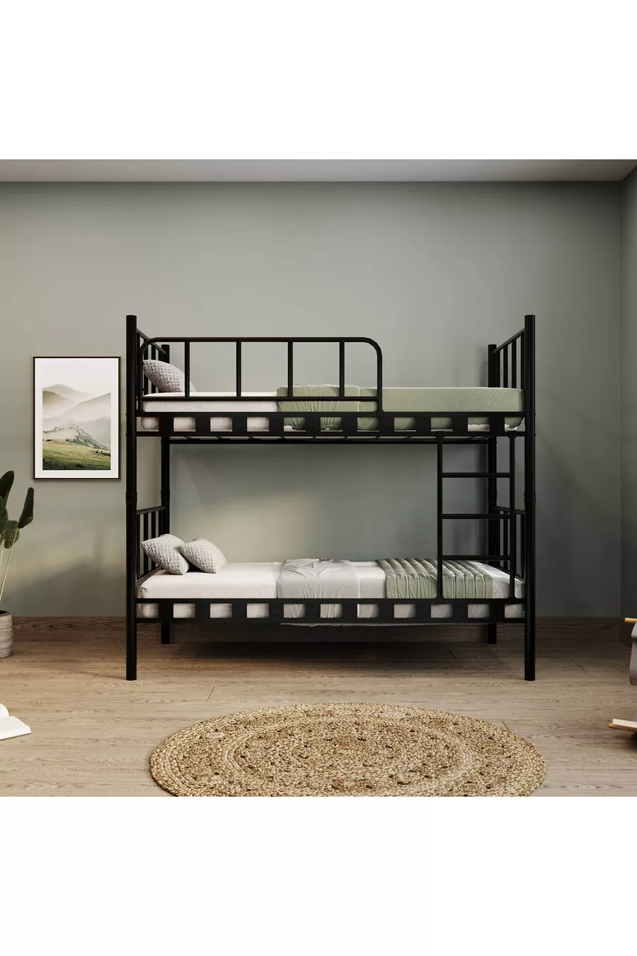Chambre d'enfant Zambak avec lit superposé et lit métallique