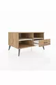 Commode Kronos à 2 étagères et 1 tiroir Pin-Pierre d'argile/Pin