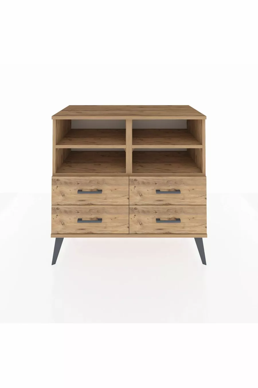 Commode Hyperion 4 étagères 4 tiroirs Pin-Pin