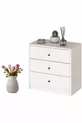-Commode blanche à 3 tiroirs