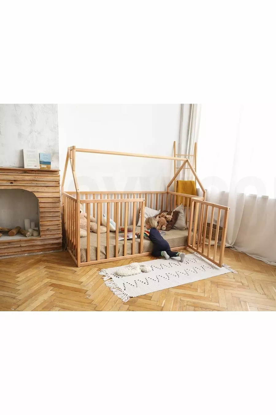 Ahşap Montessori Karyola - Masif Ahşap Karyola - Montessori Çocuk Ve Bebek Yatak 