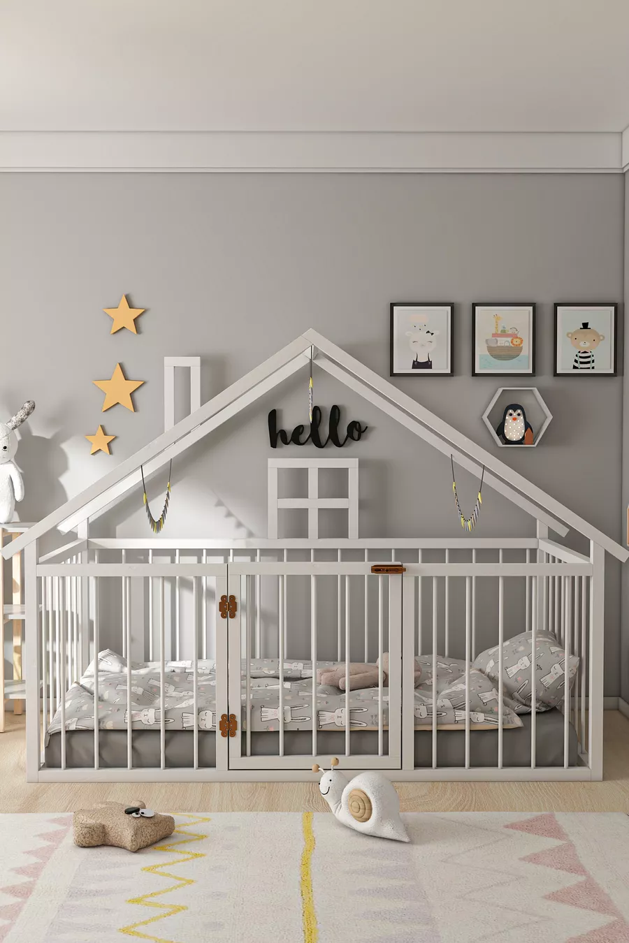 LIT EN BOIS POUR ENFANT SAM AVEC PORTE MONTESSORI