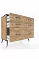 Commode Hyperion 6 tiroirs Pin-Anthracite/Pin