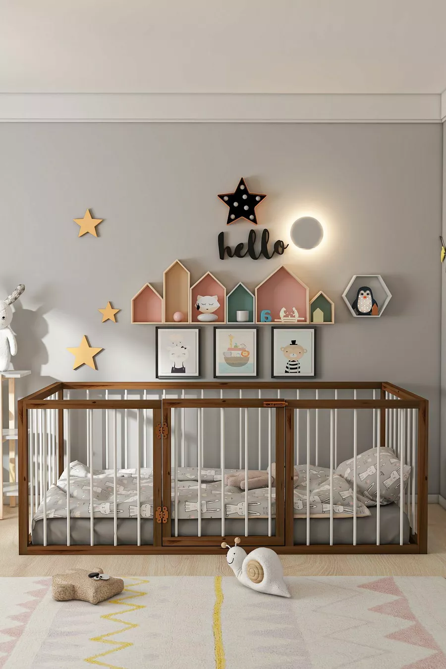 LIT POUR ENFANT EN BOIS FRODO AVEC PORTE MONTESSORI