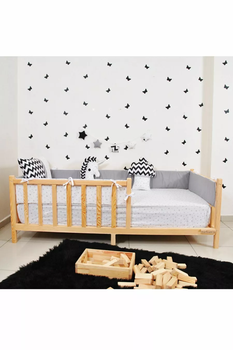 Montessori Bett Kinderbett Naturkiefer Bett Nil