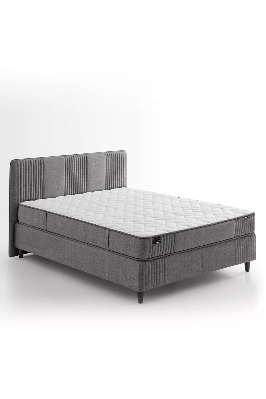 Ensemble Lit Wool Sense - Sommier - Tête de Lit - Gris Foncé