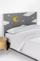 Kinderbed hoofdbordhoes met grijs luchtpatroon