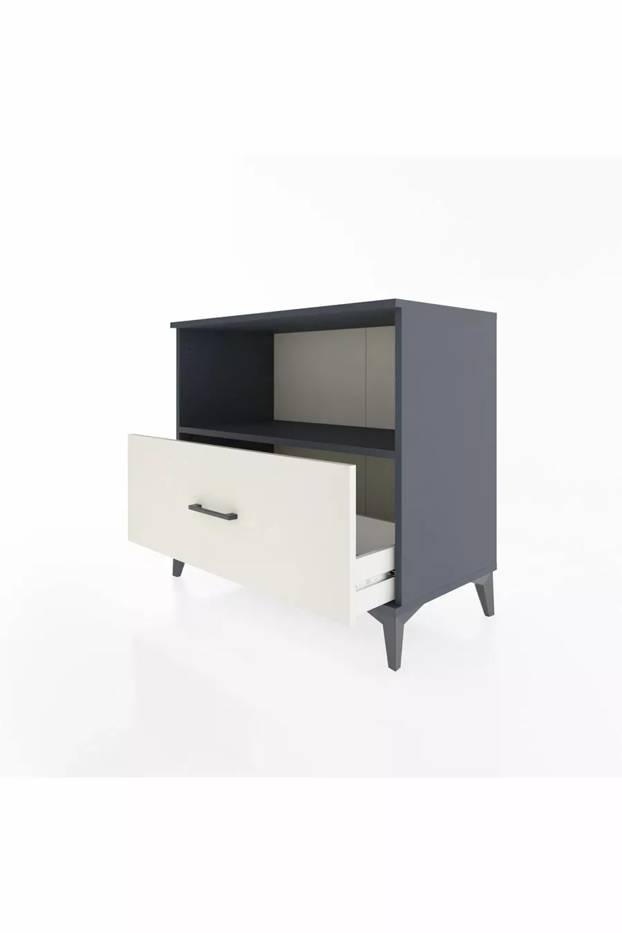 Hyperion Dresser Single Shelf Single Drawer Anthracite-Aquamarine