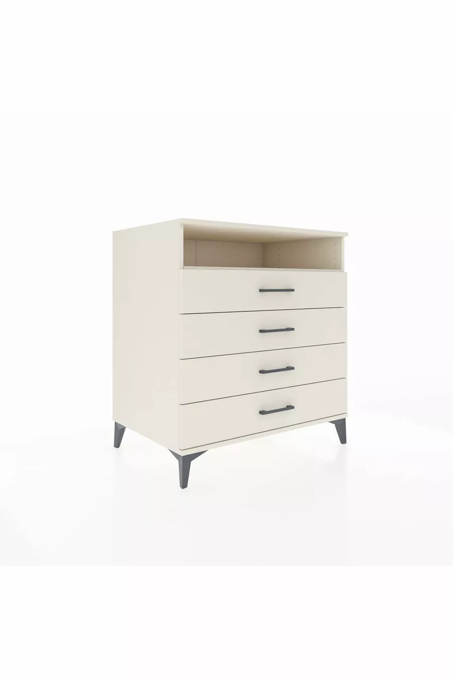 Commode Kronos à une étagère et 4 tiroirs Pierre de lune-Pierre de lune