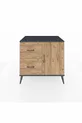 Commode Kronos avec une étagère, 2 tiroirs et une porte, Anthracite-Pin