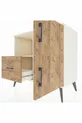 Commode Hyperion 2 étagères 1 tiroir 2 portes Pierre de lune-Épicéa