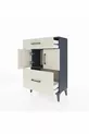 Arges Commode Single Shelf 2 Drawers 2 Doors Anthracite-Pebble