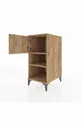 Table de chevet Kronos à 2 étagères avec 1 porte, pin-pin