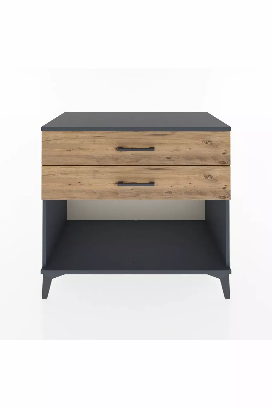 Commode Hyperion 2 tiroirs Anthracite-Sapin