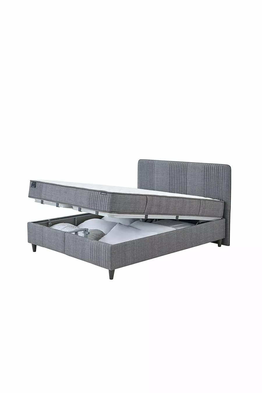Wool Sense Bettgestell mit Matratze und Kopfteil 3-teiliges Set - Dunkelgrau