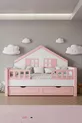% Materiale MDF Letto Montessori per Bambini con Baldacchino, Rosa