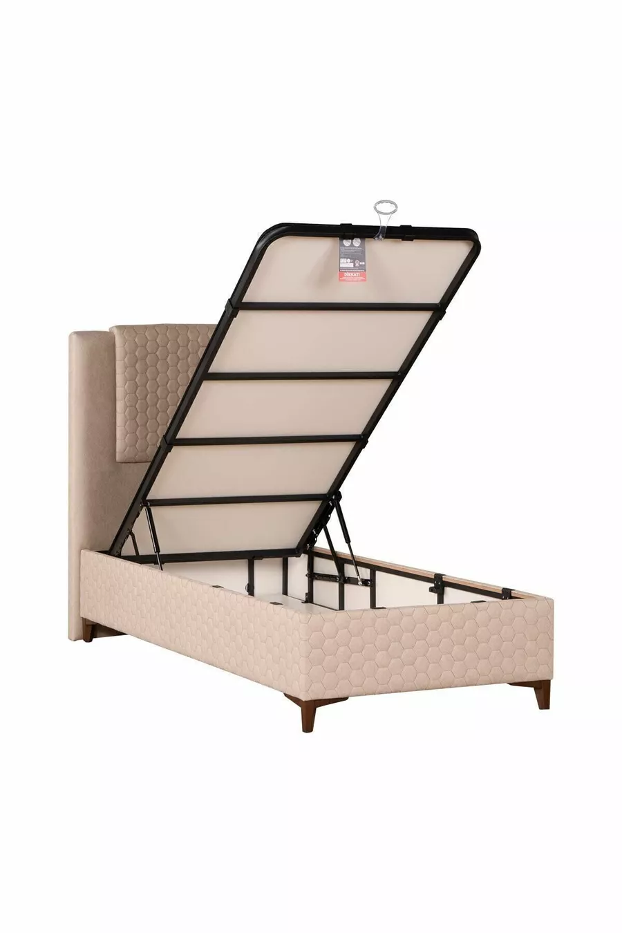 Base ortopédique avec tiroirs crème (TÊTE DE LIT ET MATELAS NON INCLUS)