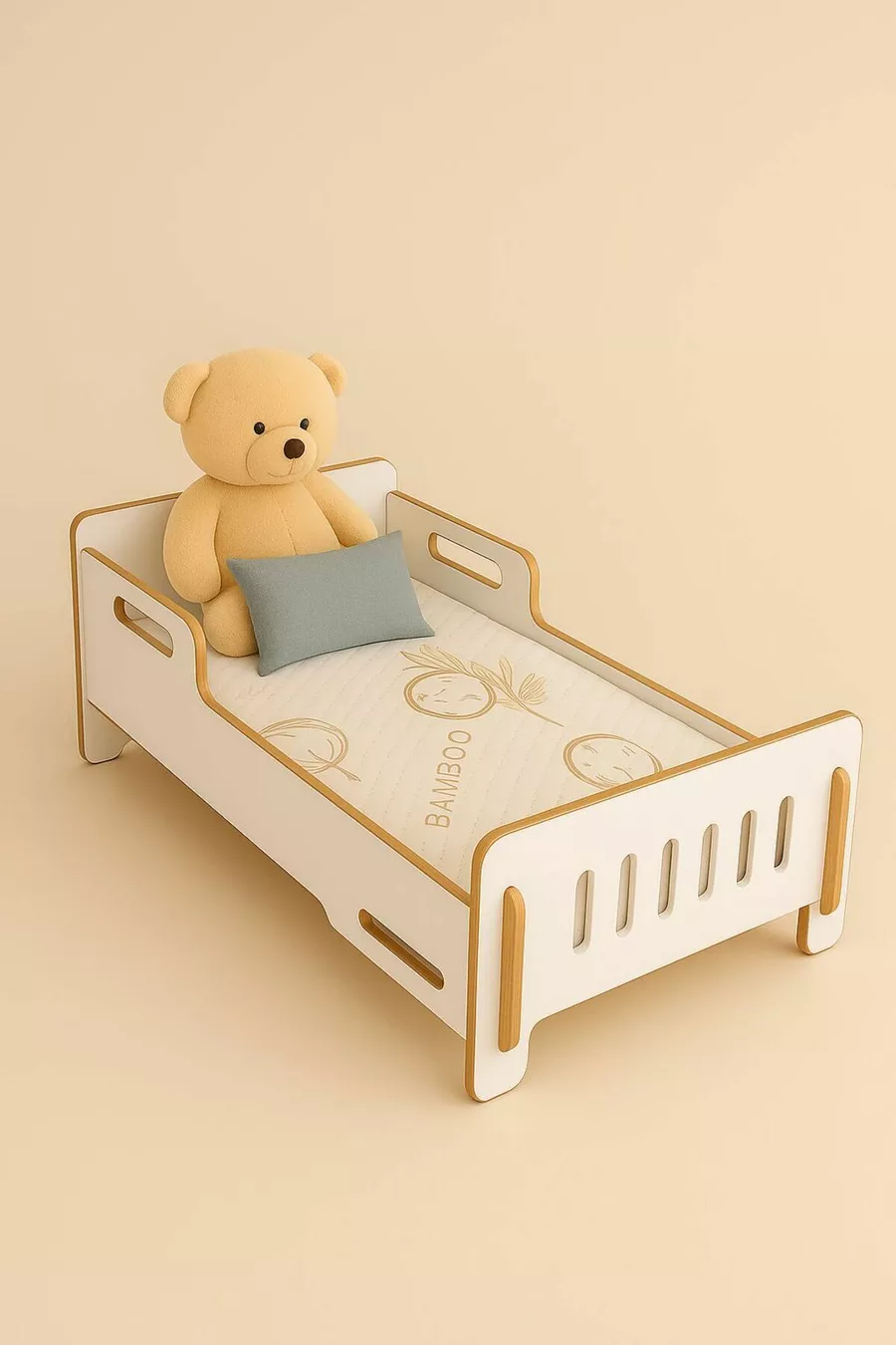 Kinderbodenbett-Kinderbettgestell - cm - Baby- und Kinderbett - MDF - WEIß