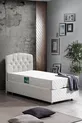 Tête de lit Efes, Ensemble de lit Comfort, Crème