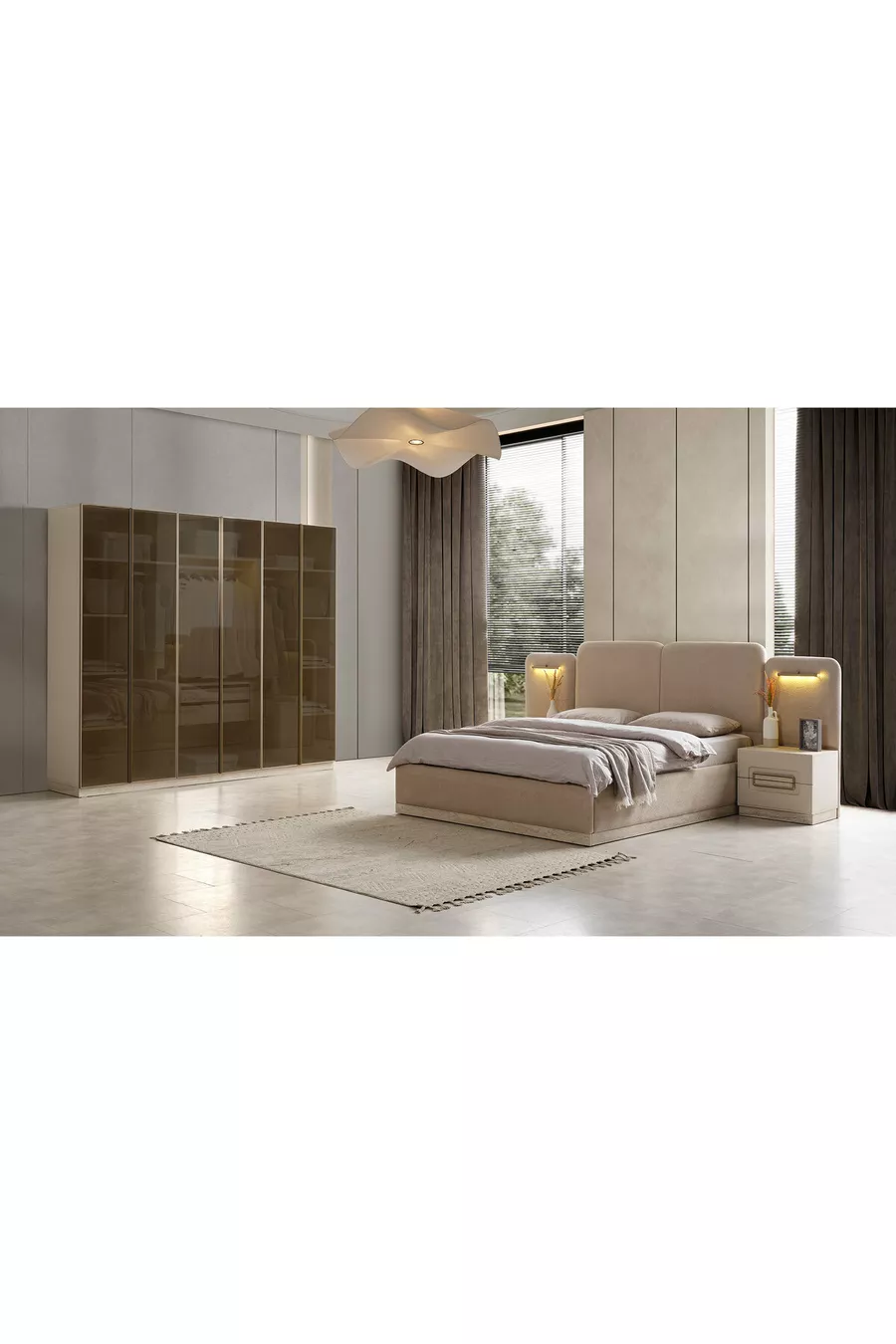 Chambre à coucher Oliver Bazalı - Avec porte en verre