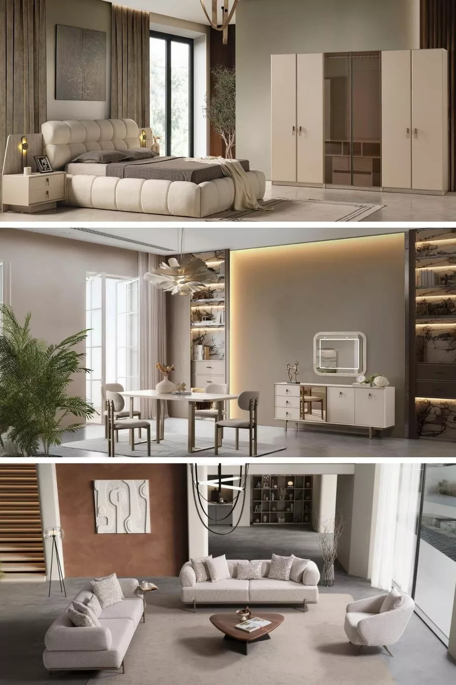 LATTE BRUILOFTPAKKET (SLAAPKAMER / EETKAMER / BANKSTEL)