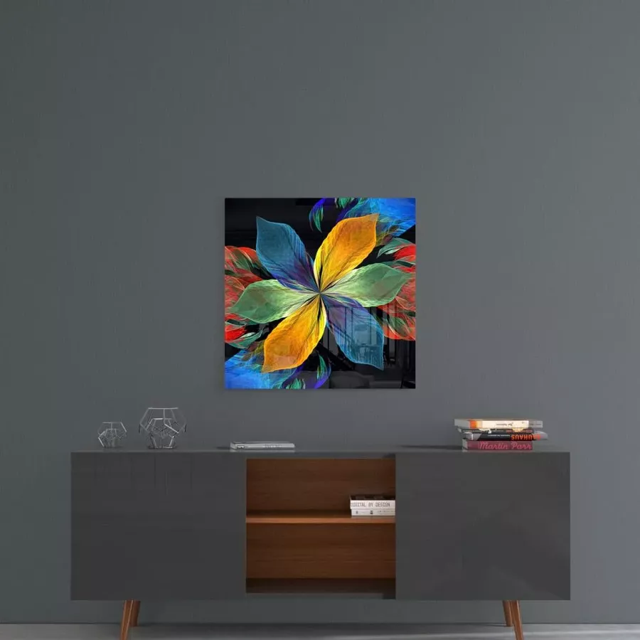 La Peinture sur Verre de Fleurs Colorées