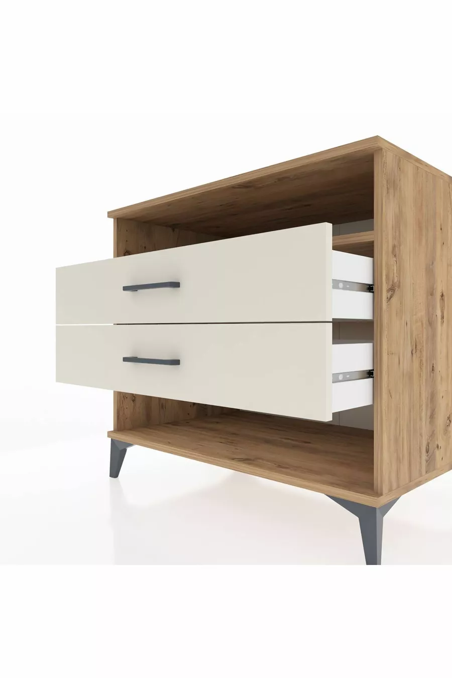 Kronos Kommode Ein Regal 2 Schubladen Kiefer-Marmor