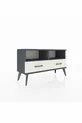 Commode Arges 2 étagères 2 tiroirs Anthracite-Anthracite/Pierre de lune