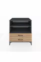 Commode Kronos 2 étagères 2 tiroirs Anthracite-Bois de pin