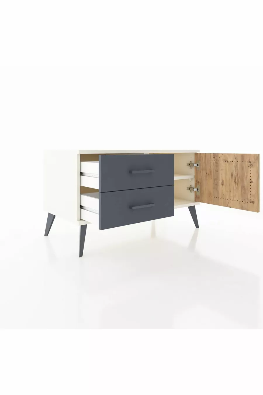 Hyperion Dressoir Met Eén Plank, 2 Lades En Eén Deur Agaatkleur-Dennen/Antraciet