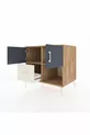 Commode Kronos avec 2 étagères, 1 tiroir, 2 portes, en pin anthracite/pierre de lune