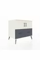 Commode Kronos avec 2 étagères, 2 tiroirs et 2 portes, Pierre de Lune/Anthracite